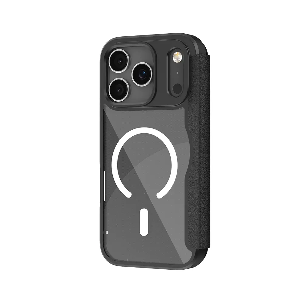 iPhone 17 Pro MagSafe Uyumlu Şeffaf Kartlıklı Kapaklı Kılıf - Raptic Air Folio