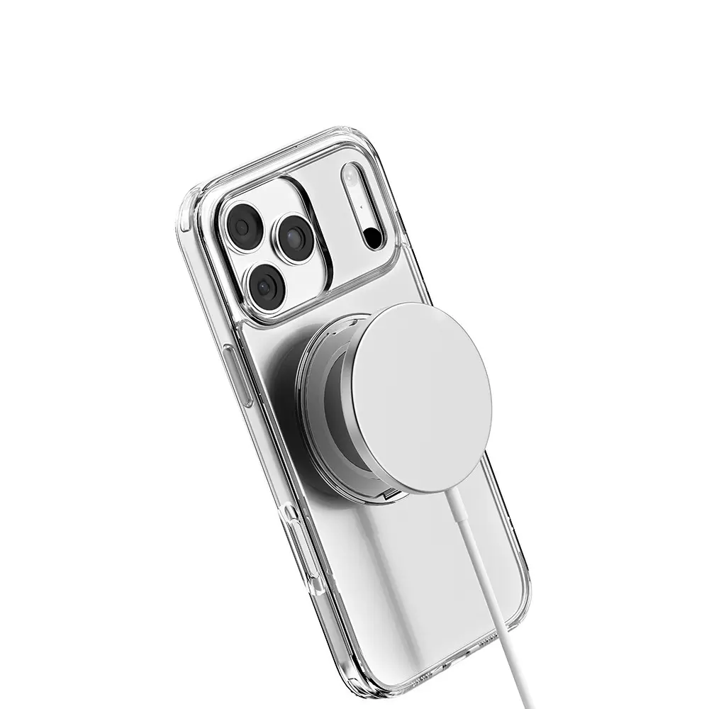 iPhone 17 Pro MagSafe Uyumlu Standlı Şeffaf Kılıf - Mutural Fresh