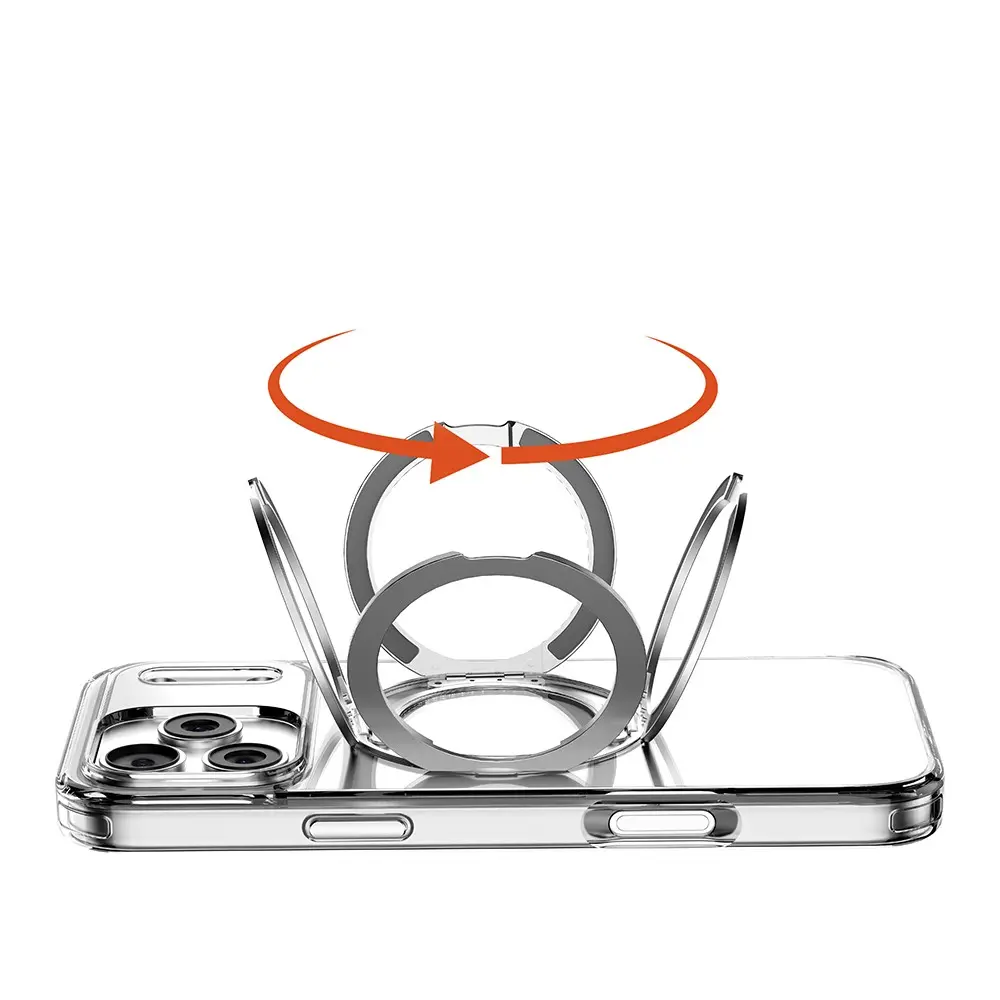 iPhone 17 Pro MagSafe Uyumlu Standlı Şeffaf Kılıf - Mutural Fresh