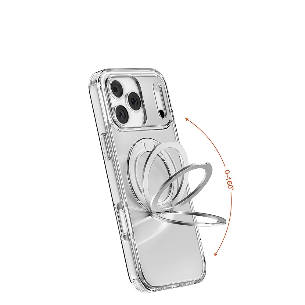 iPhone 17 Pro MagSafe Uyumlu Standlı Şeffaf Kılıf - Mutural Fresh
