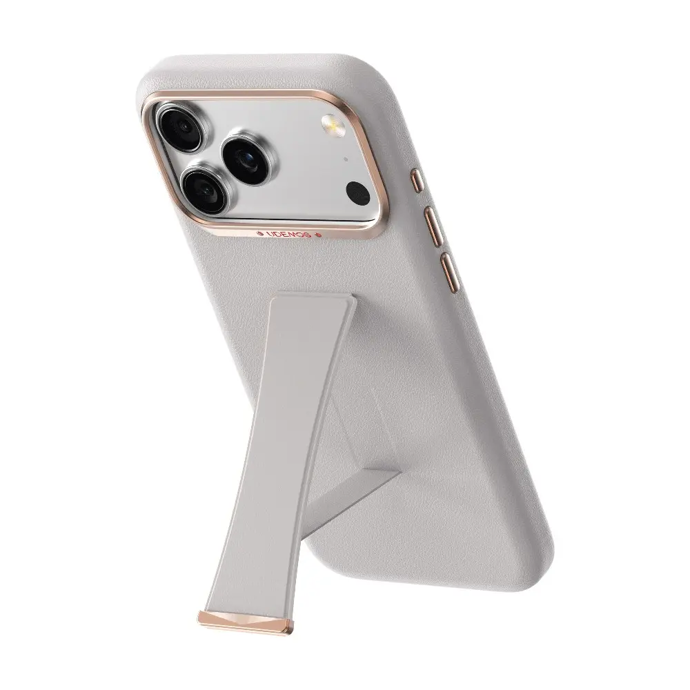 iPhone 17 Pro MagSafe Uyumlu Standlı Deri Dokulu Kılıf - Udemos İndependence
