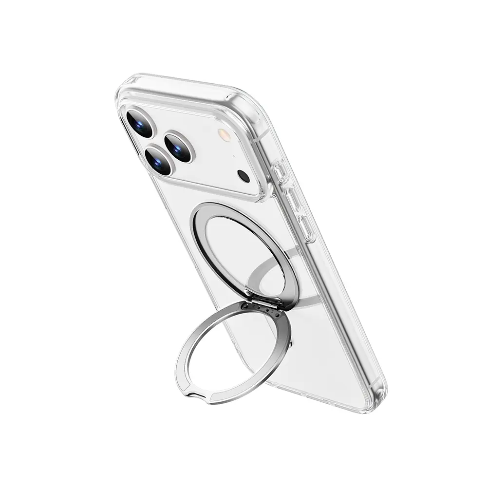 Apple iPhone 17 Pro Kılıf M-safe Şarj Özellikli  Wiwu MCC-201 iShield Ultra Serisi Standlı Crystal Sert PC Kapak