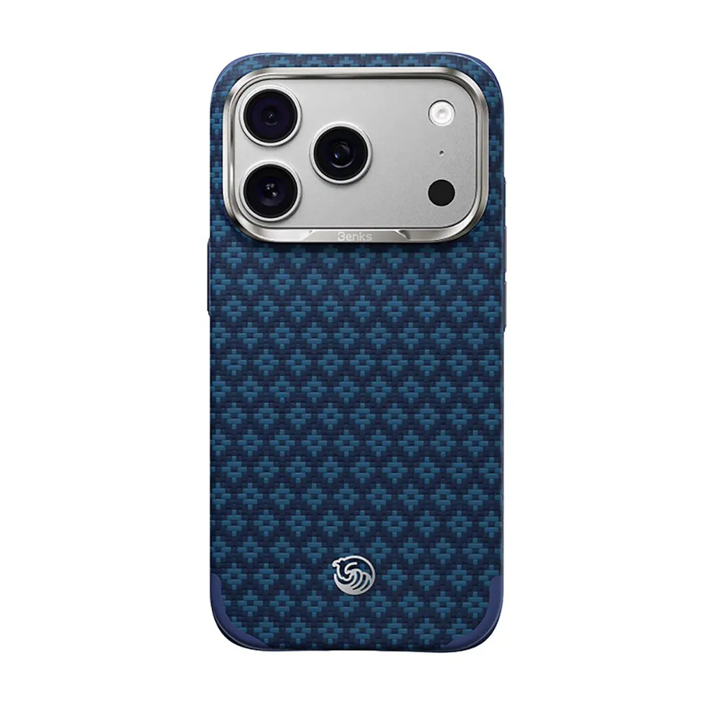 Apple iPhone 17 Pro Kılıf M-Safe Şarj Özellikli Yükseltilmiş Kamera Çerçeveli Benks ArmorGrid ArmorEdge X9 Serisi Kevlar Karbon Kapak