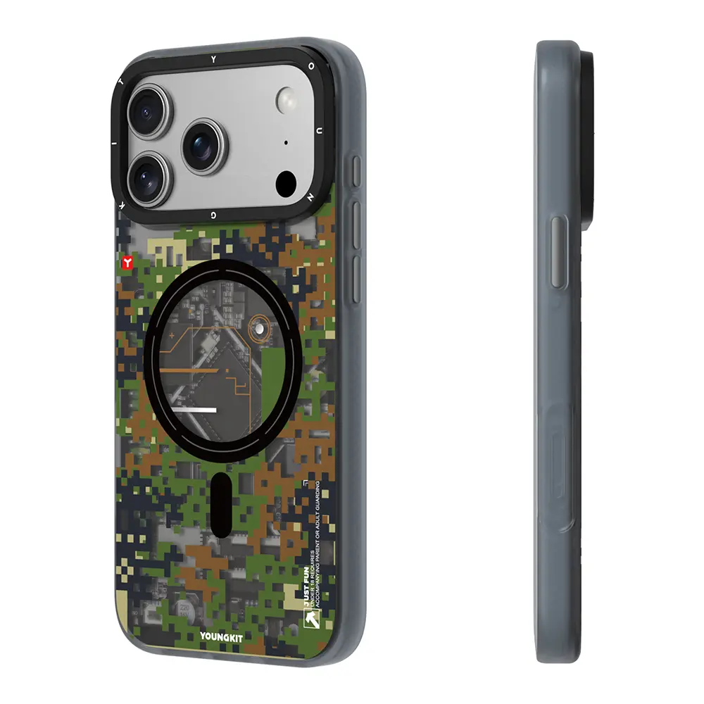 iPhone 17 Pro MagSafe Uyumlu Kamuflaj Desenli Kılıf - Youngkit Camouflage Sykell