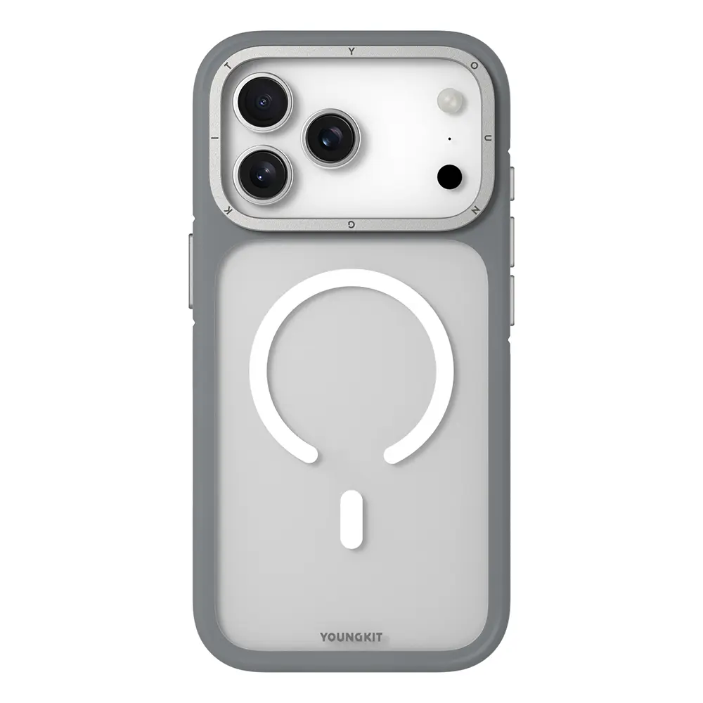 iPhone 17 Pro MagSafe Uyumlu Şeffaf Kılıf - Youngkit Rock Sand
