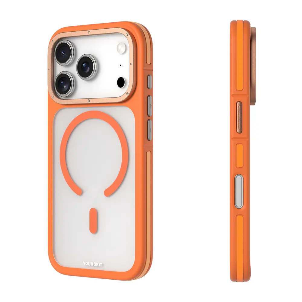 iPhone 17 Pro MagSafe Uyumlu Şeffaf Kılıf - Youngkit Rock Sand