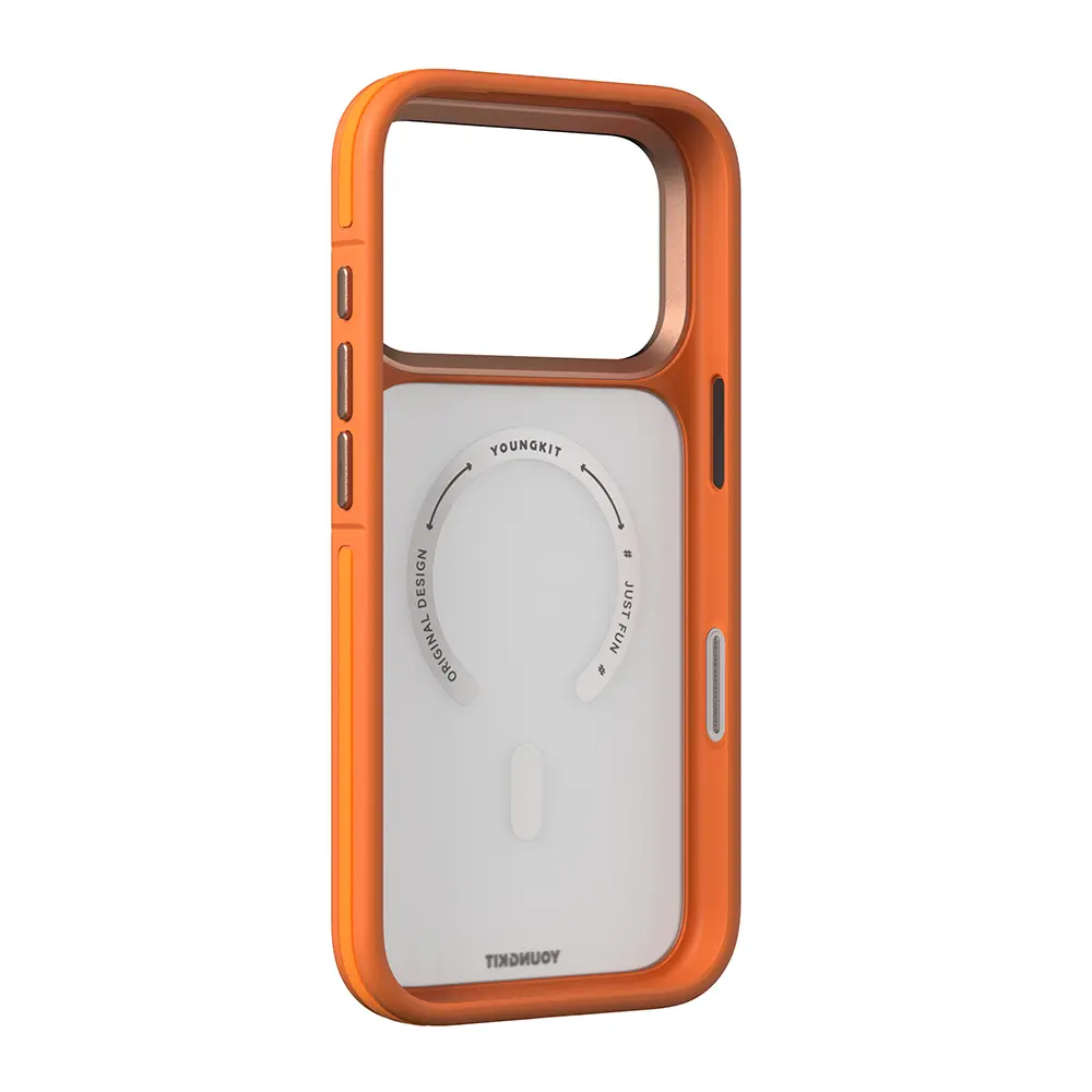 iPhone 17 Pro MagSafe Uyumlu Şeffaf Kılıf - Youngkit Rock Sand