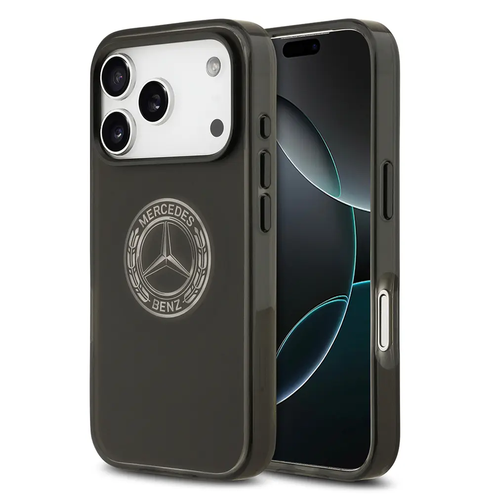 Apple iPhone 17 Pro Kılıf Mercedes Benz Orjinal Lisanslı M-safe Şarj Özellikli Buzlu PC Nostaljik Yıldız Dizayn Kapak