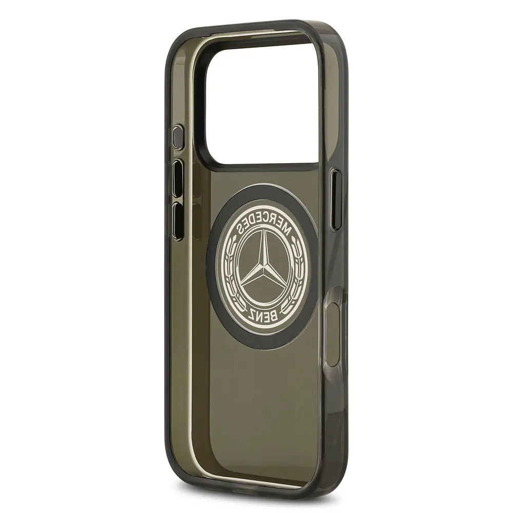 Apple iPhone 17 Pro Kılıf Mercedes Benz Orjinal Lisanslı M-safe Şarj Özellikli Buzlu PC Nostaljik Yıldız Dizayn Kapak