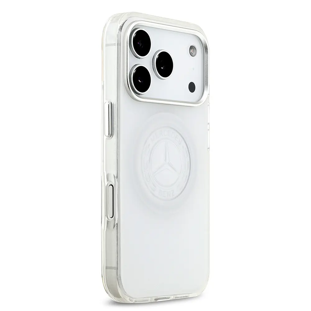 Apple iPhone 17 Pro Kılıf Mercedes Benz Orjinal Lisanslı M-safe Şarj Özellikli Buzlu PC Nostaljik Yıldız Dizayn Kapak