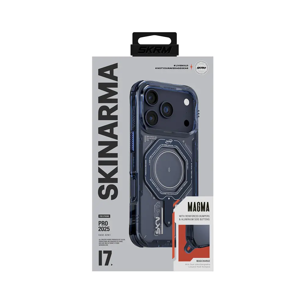 Apple iPhone 17 Pro Kılıf SkinArma M-safe Şarj Özellikli Airbag Tasarımlı Magma Kapak