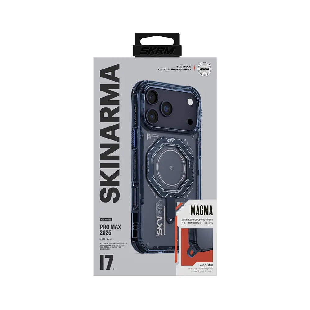 Apple iPhone 17 Pro Kılıf SkinArma M-safe Şarj Özellikli Airbag Tasarımlı Magma Kapak