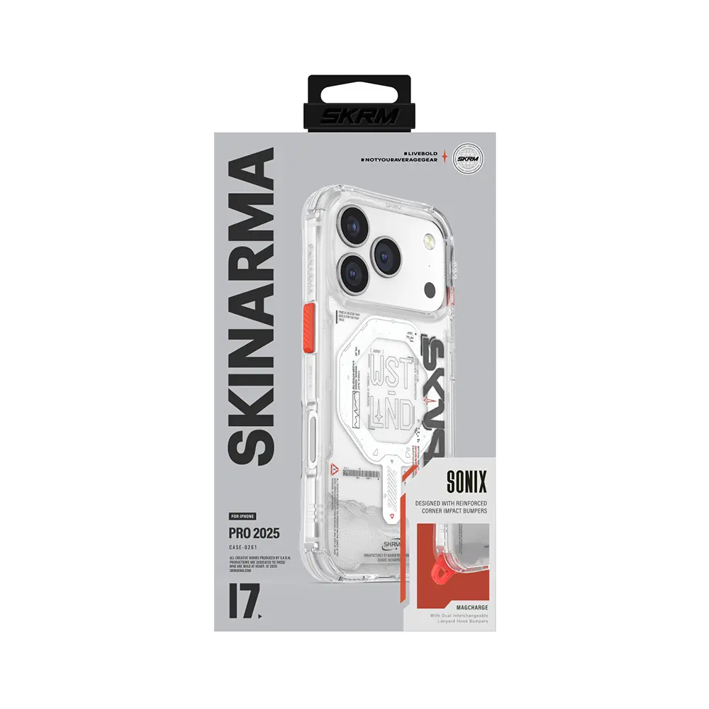 iPhone 17 Pro MagSafe Uyumlu Yazı Desenli Kılıf - Skinarma Sonix