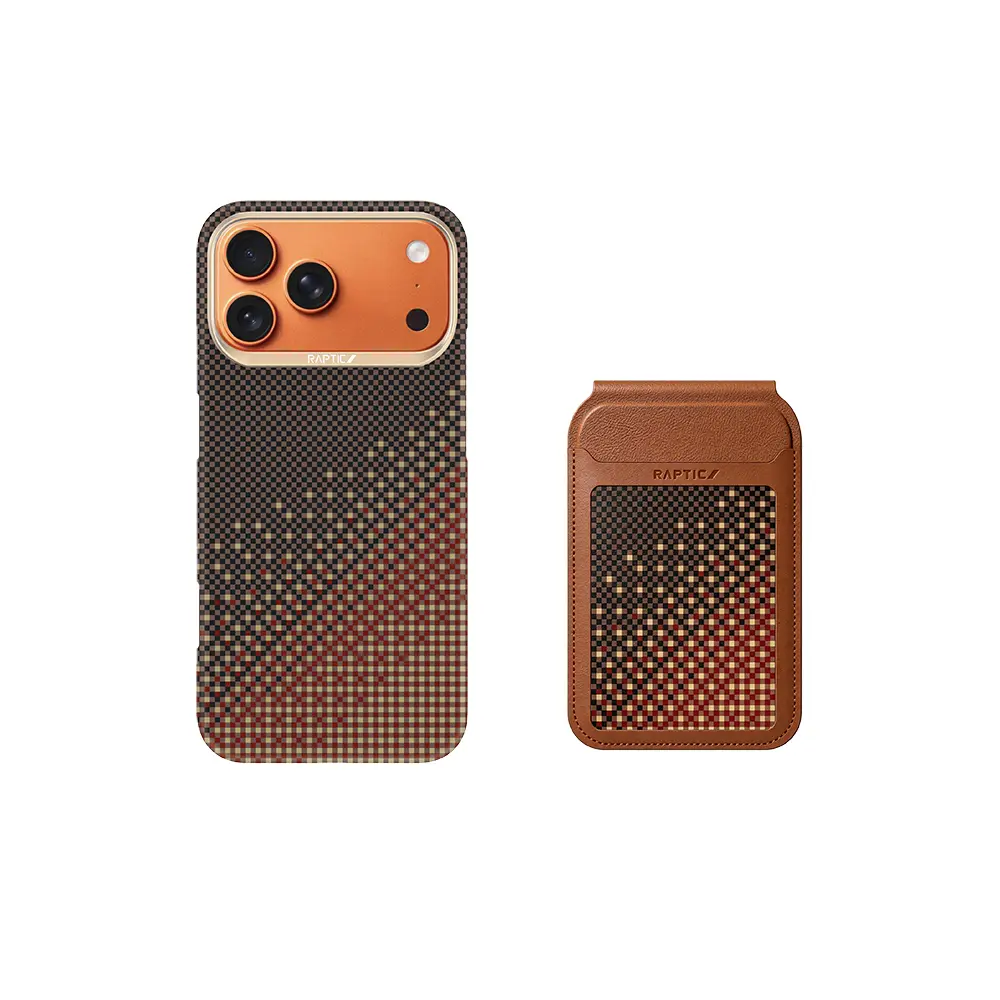 iPhone 17 Pro Kartlık Modüllü Aramid Dokulu Kılıf - Raptic 2in1 Bundle Kit Serenity