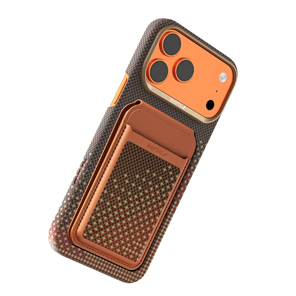 iPhone 17 Pro Kartlık Modüllü Aramid Dokulu Kılıf - Raptic 2in1 Bundle Kit Serenity