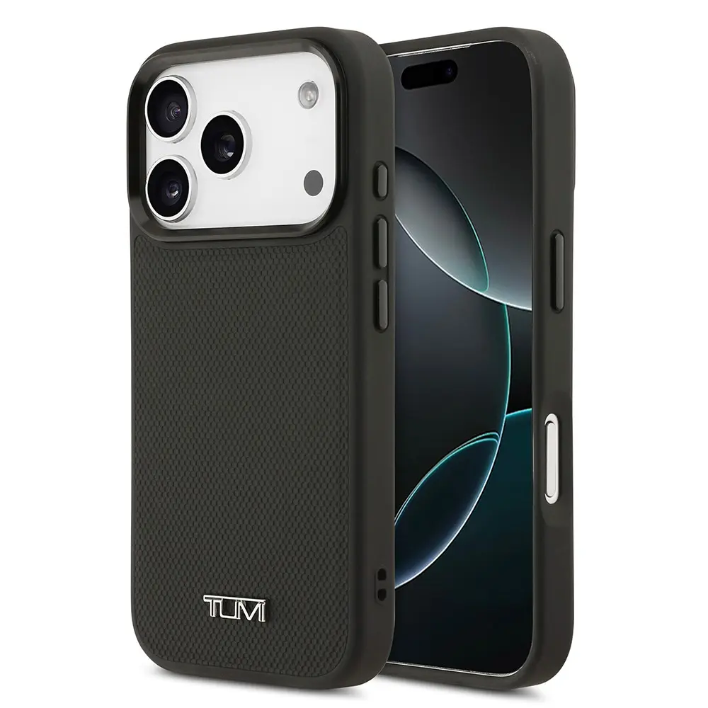 Apple iPhone 17 Pro Kılıf TUMI M-safe Şarj Özellikli Deri Noktalı Dizayn Kapak