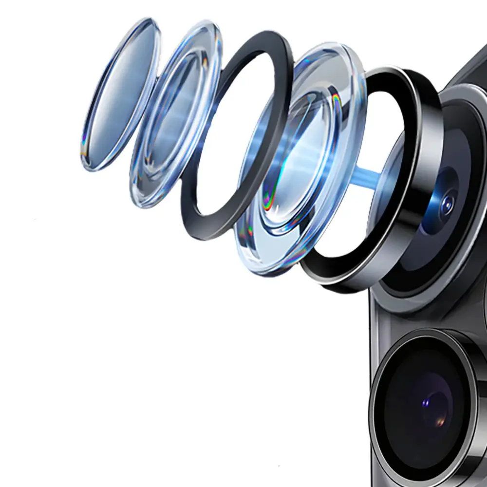 Apple iPhone 17 Pro Mohseven Alüminyum Kaplamalı Safir Anti Reflective Kamera Lens Koruyucu