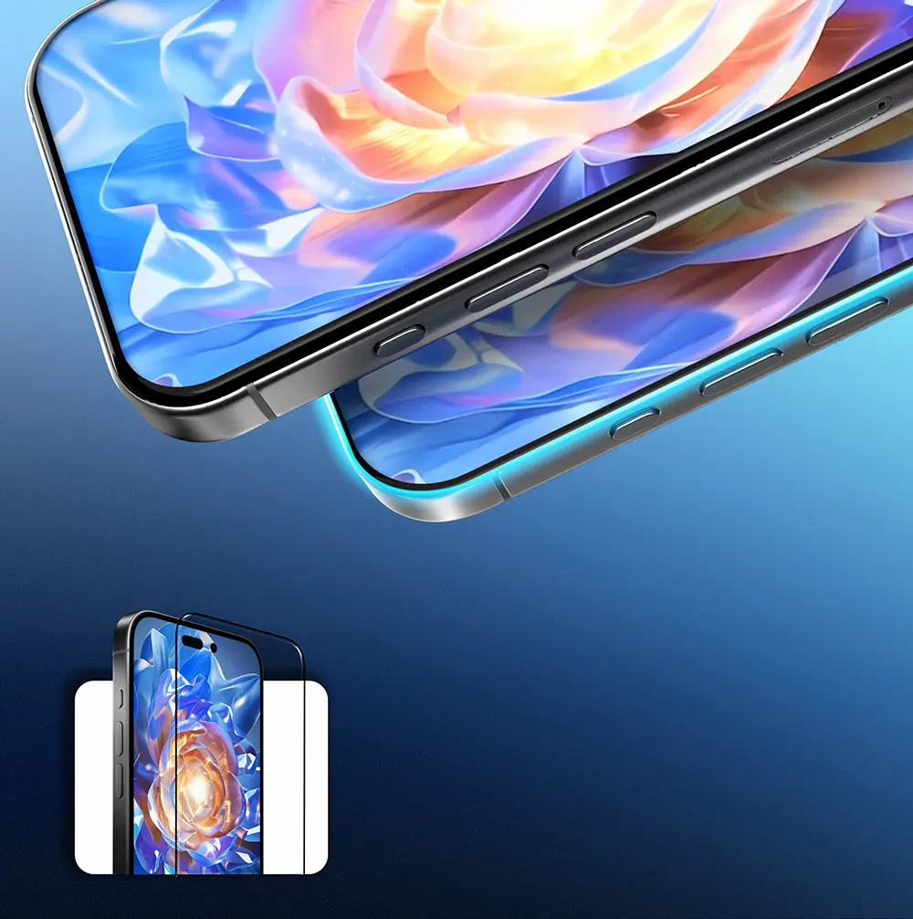 Apple iPhone 17 Pro Max Mohseven Pure Safir Coating HD 3D Glue Temperli Cam Ekran Koruyucu