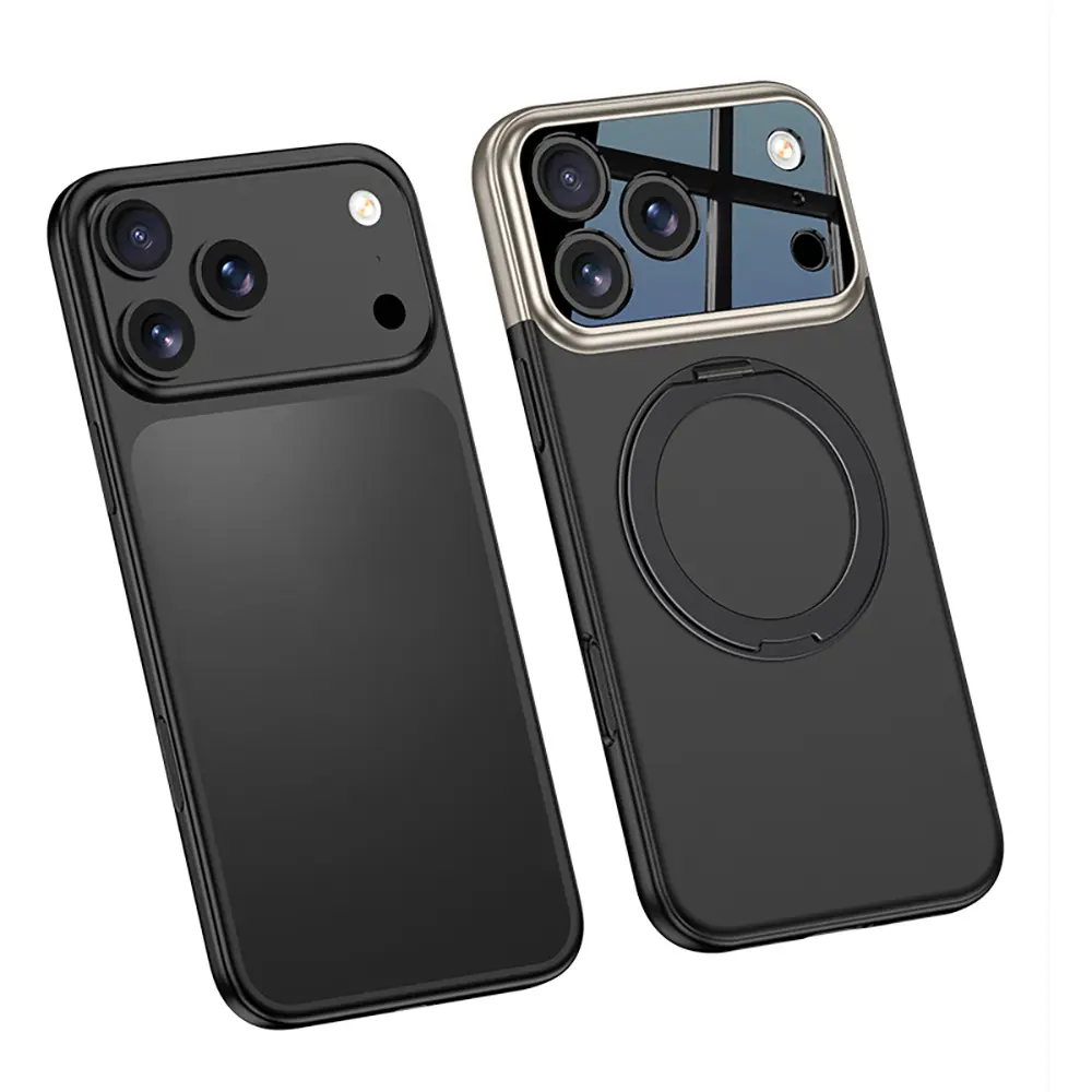 Apple iPhone 17 Pro Max Kılıf M-safe Şarj Özellikli 360 Derece Standlı Çift Parçalı Zore Torino Kapak
