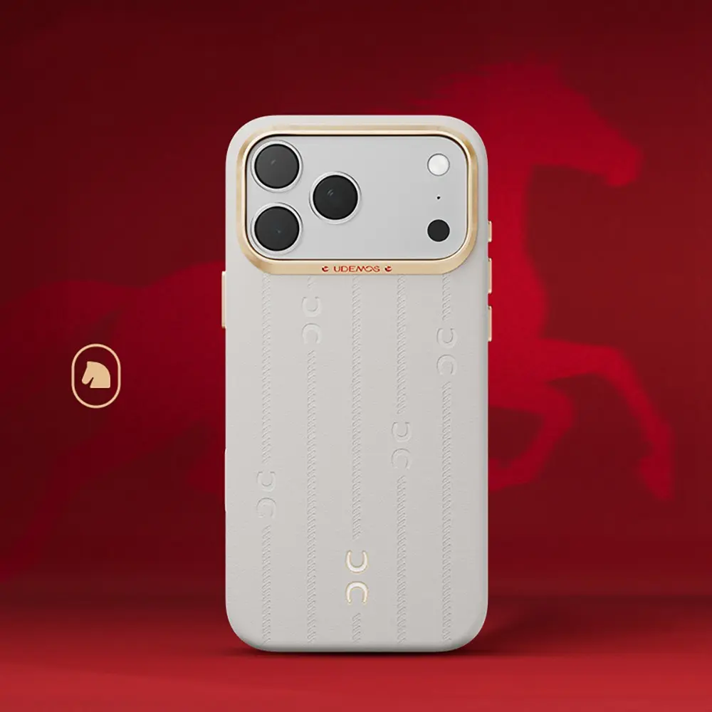 iPhone 17 Pro Max MagSafe Uyumlu Deri Dokulu Kılıf - Udemos Wind