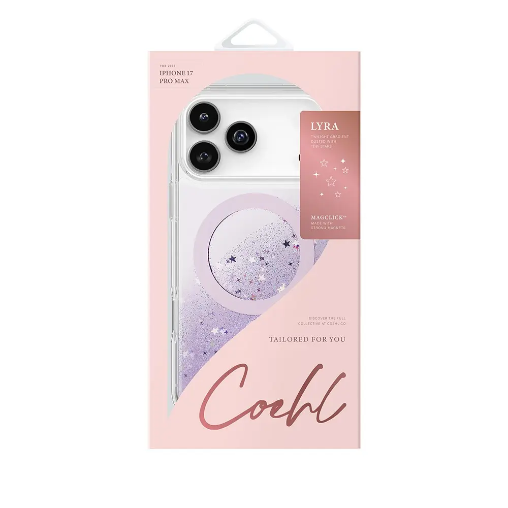 iPhone 17 Pro Max MagSafe Uyumlu Simli Şeffaf Kılıf - Coehl Lyra
