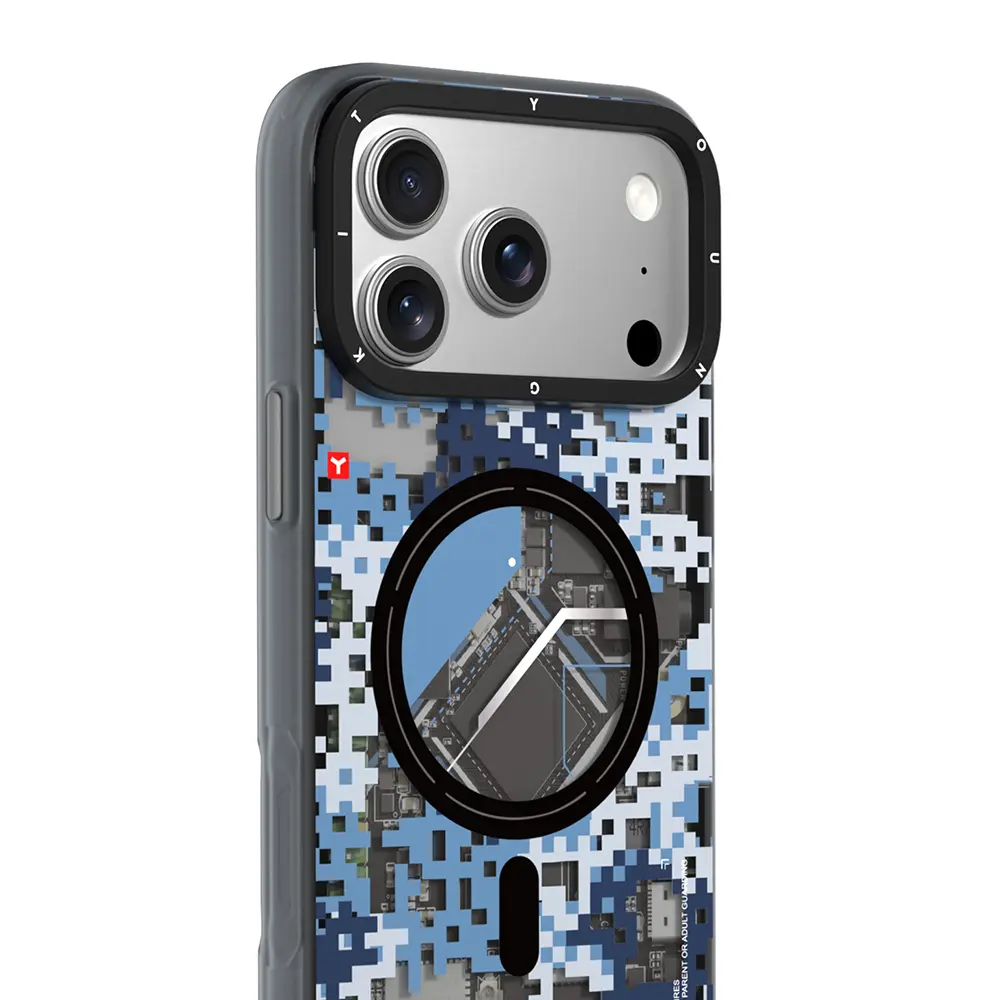 Apple iPhone 17 Pro Max Kılıf M-Safe Şarj Özellikli Youngkit Camouflage Sykell Serisi Kapak