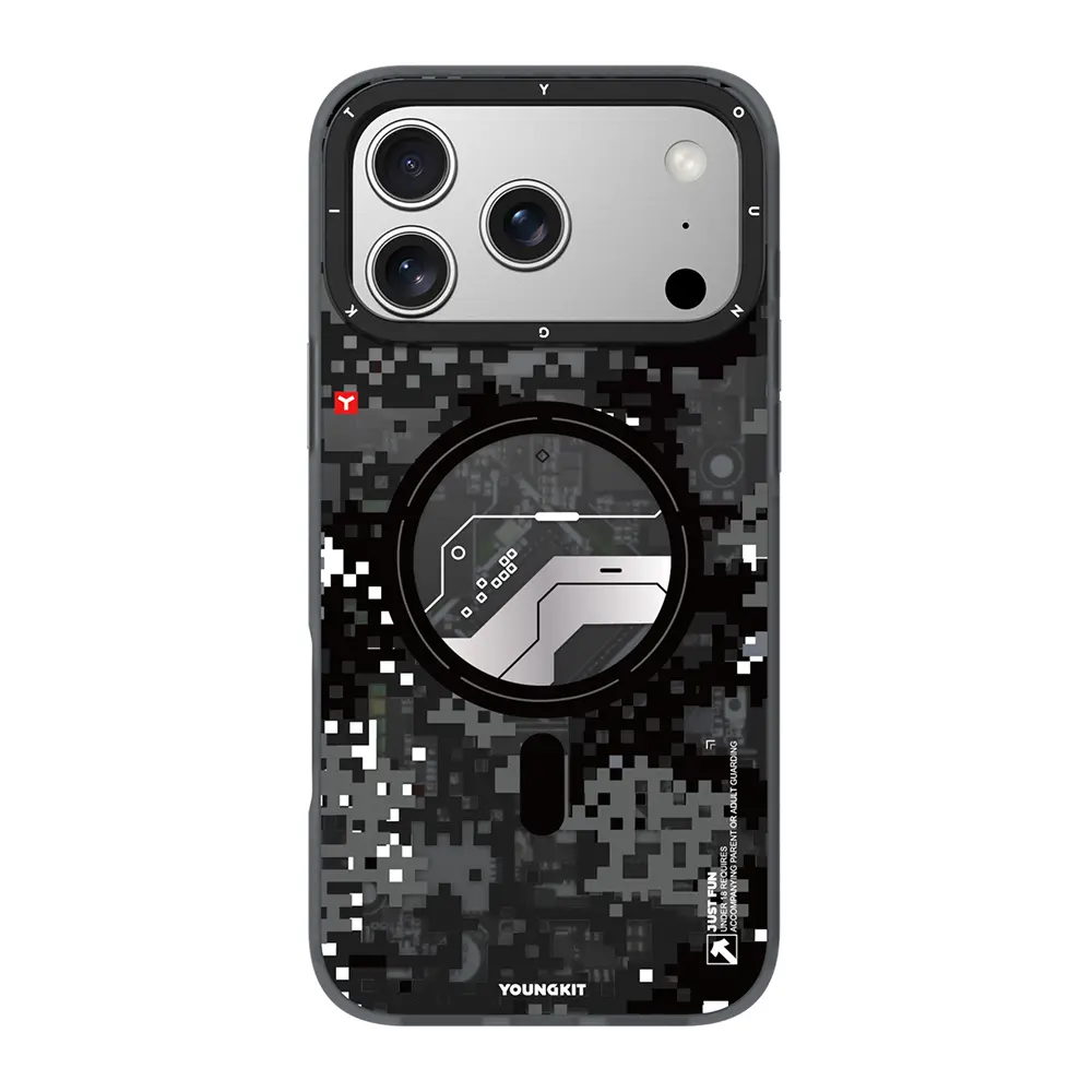 Apple iPhone 17 Pro Max Kılıf M-Safe Şarj Özellikli Youngkit Camouflage Sykell Serisi Kapak
