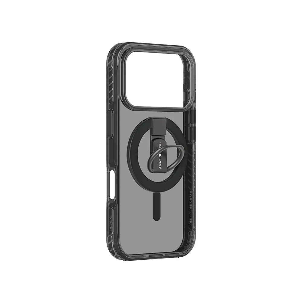 iPhone 17 Pro Max MagSafe Uyumlu Yüzük Standlı Şeffaf Kılıf - Amazingthing Titan Pro