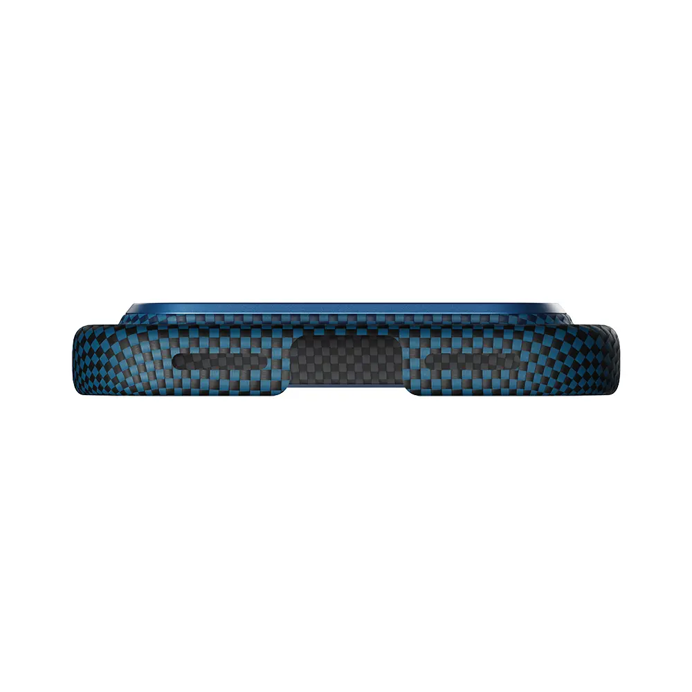 Apple iPhone 17 Pro Max Kılıf M-safe Şarj Özellikli Aramid Karbon Fiber Pitaka Tactile Woven Sunset-Moonrise Serisi Kapak