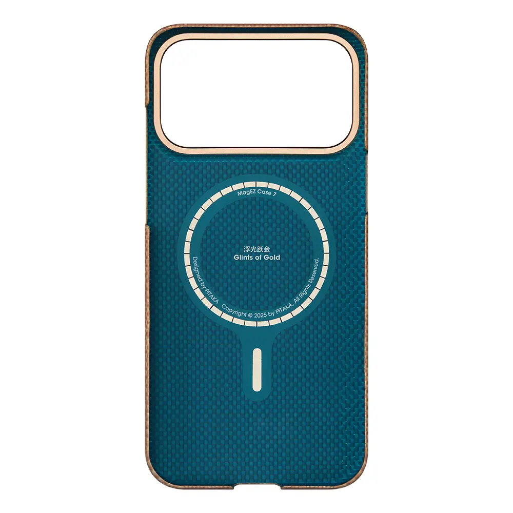 iPhone 17 Pro Max MagSafe Uyumlu Aramid Fiber Kılıf - Pitaka Glints of Gold Ultra Slim