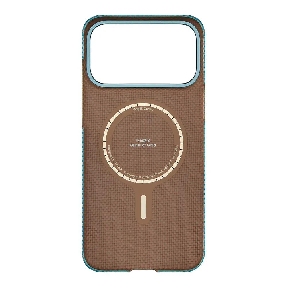 iPhone 17 Pro Max MagSafe Uyumlu Aramid Fiber Kılıf - Pitaka Glints of Gold Ultra Slim