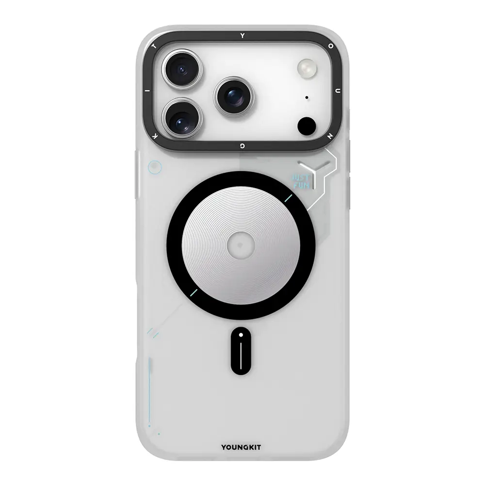 Apple iPhone 17 Pro Max Kılıf M-safe Şarj Özellikli Disk Desenli Youngkit Disc Battle Kapak