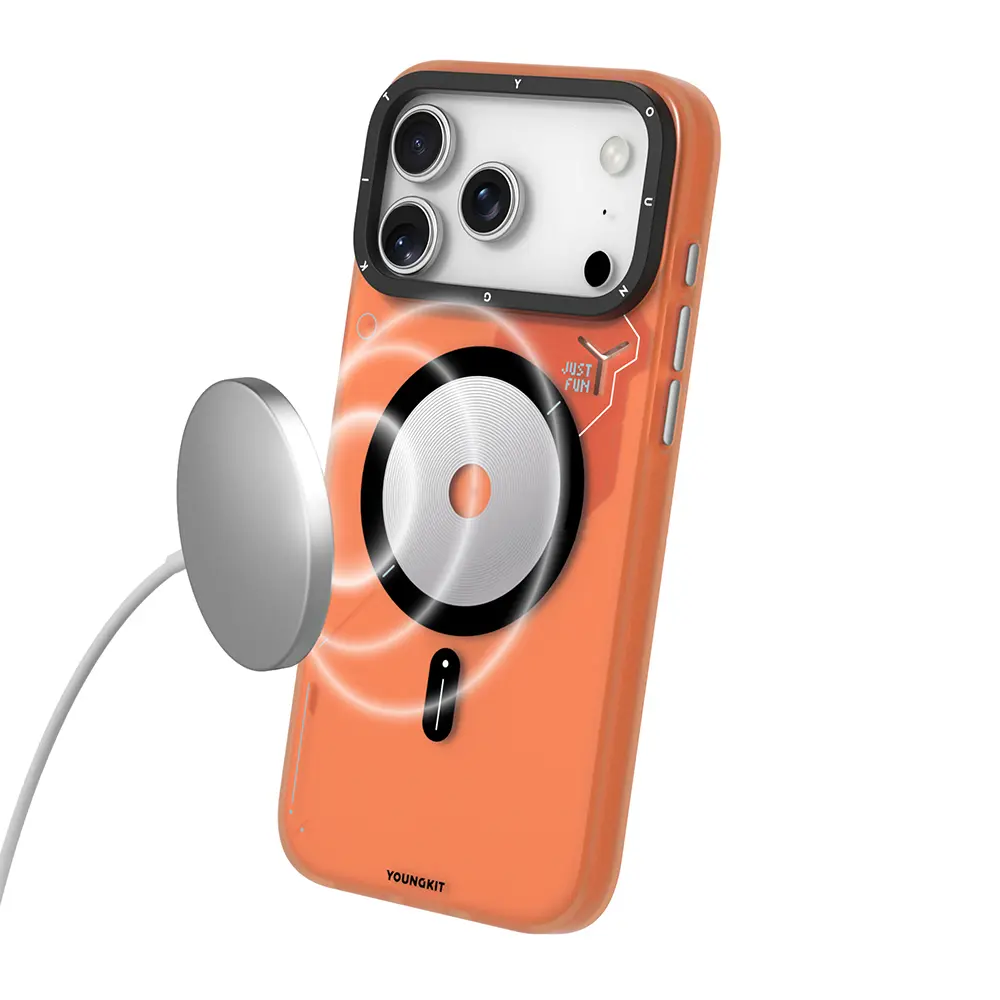 Apple iPhone 17 Pro Max Kılıf M-safe Şarj Özellikli Disk Desenli Youngkit Disc Battle Kapak