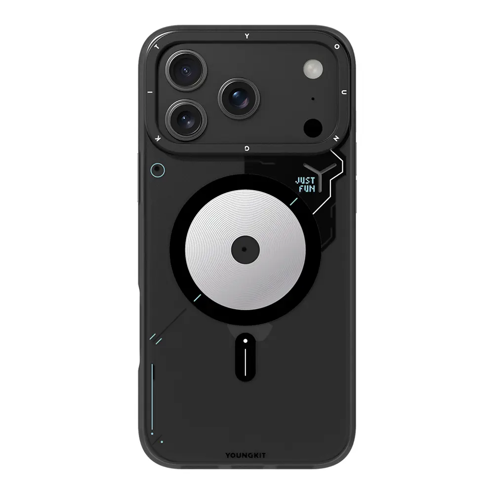 Apple iPhone 17 Pro Max Kılıf M-safe Şarj Özellikli Disk Desenli Youngkit Disc Battle Kapak