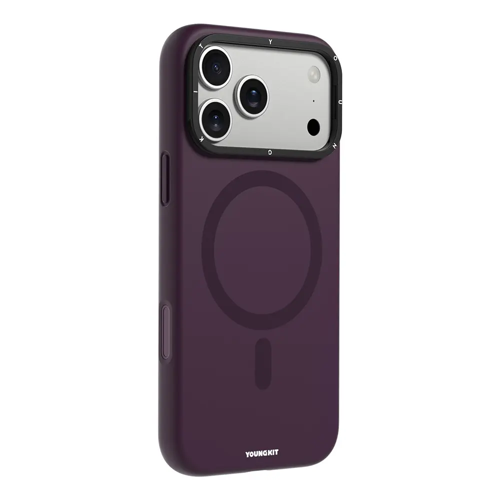 iPhone 17 Pro Max MagSafe Uyumlu Kamera Standlı Silikon Kılıf - Youngkit Bitty Cream