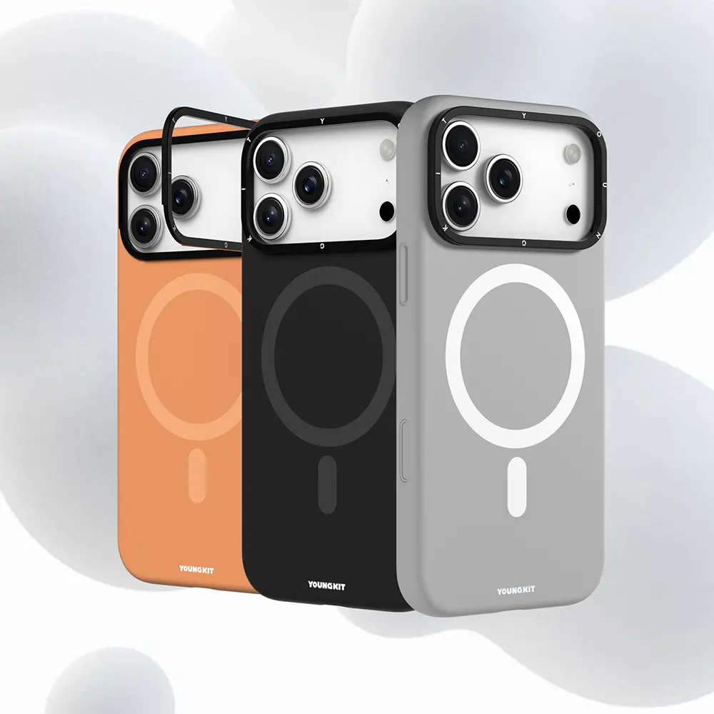 iPhone 17 Pro Max MagSafe Uyumlu Kamera Standlı Kılıf - Youngkit Gel Cream