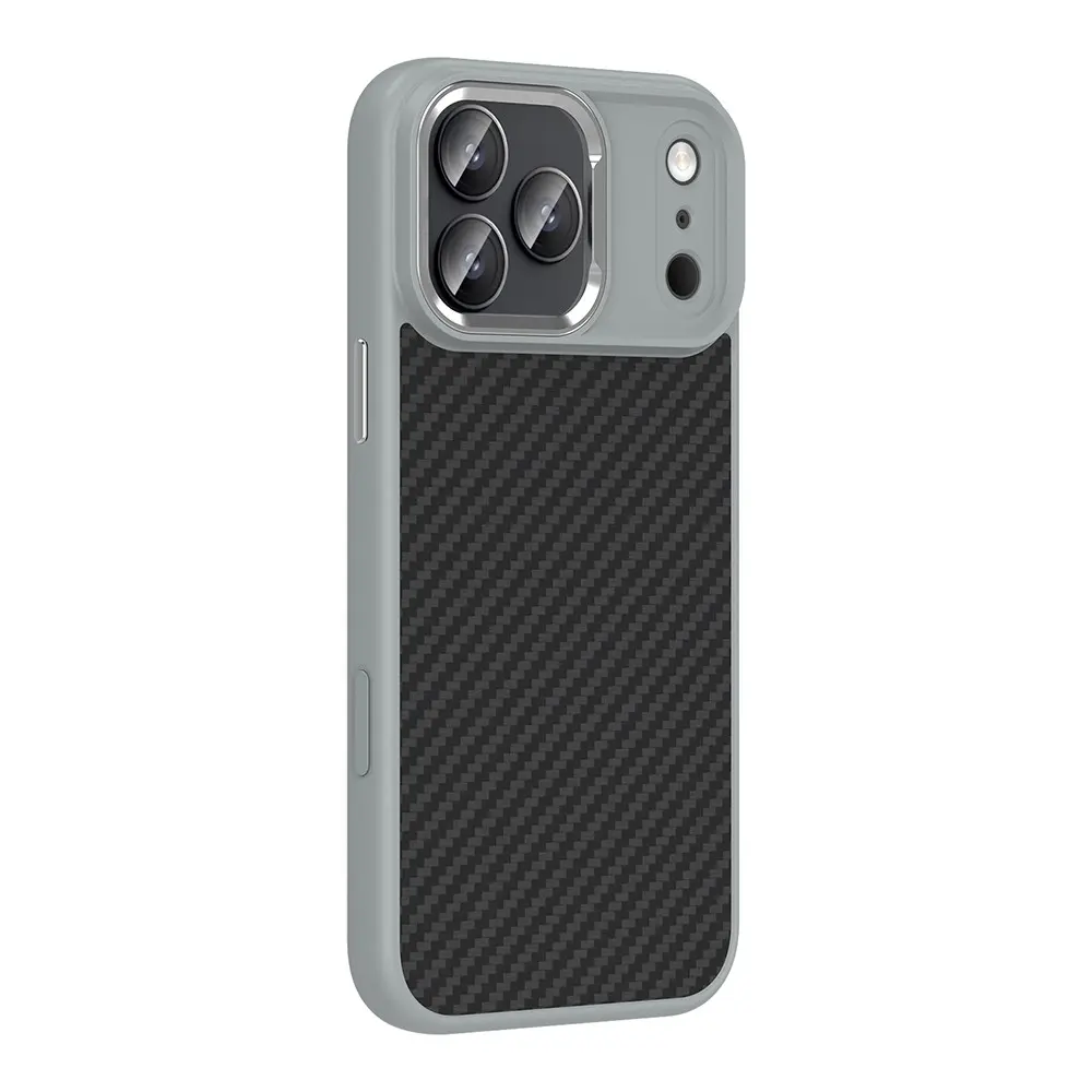iPhone 17 Pro Max MagSafe Uyumlu Karbon Fiber Görünümlü Silikon Kılıf - Zore Truva