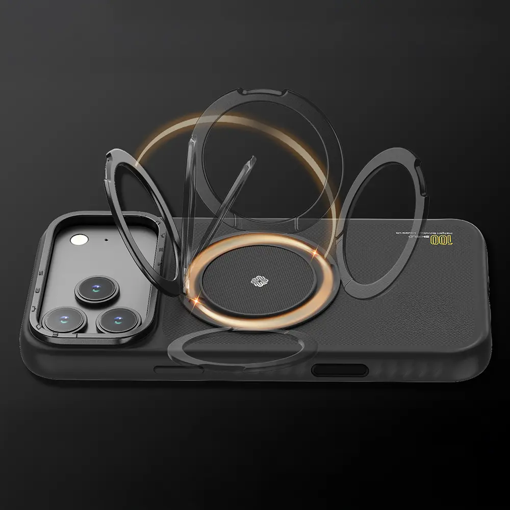 iPhone 17 Pro Max MagSafe Uyumlu Metal Standlı Kılıf - Lenyes CK225