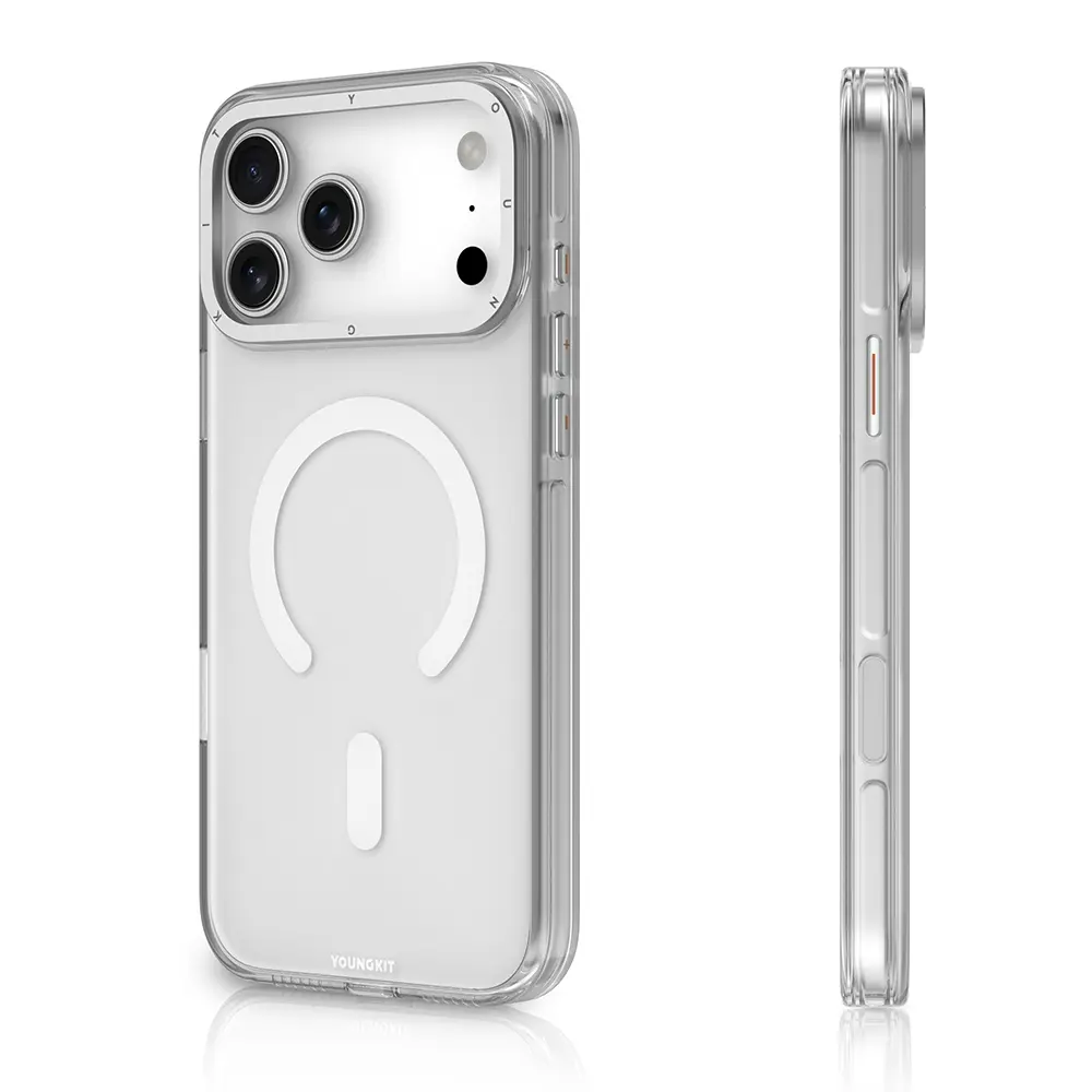 Apple iPhone 17 Pro Max Kılıf M-safe Şarj Özellikli Şeffaf Youngkit Crystal Shield Serisi Kapak