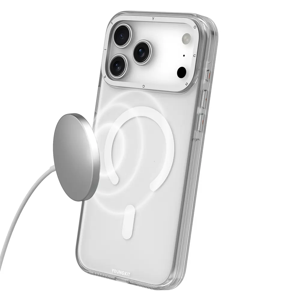 Apple iPhone 17 Pro Max Kılıf M-safe Şarj Özellikli Şeffaf Youngkit Crystal Shield Serisi Kapak