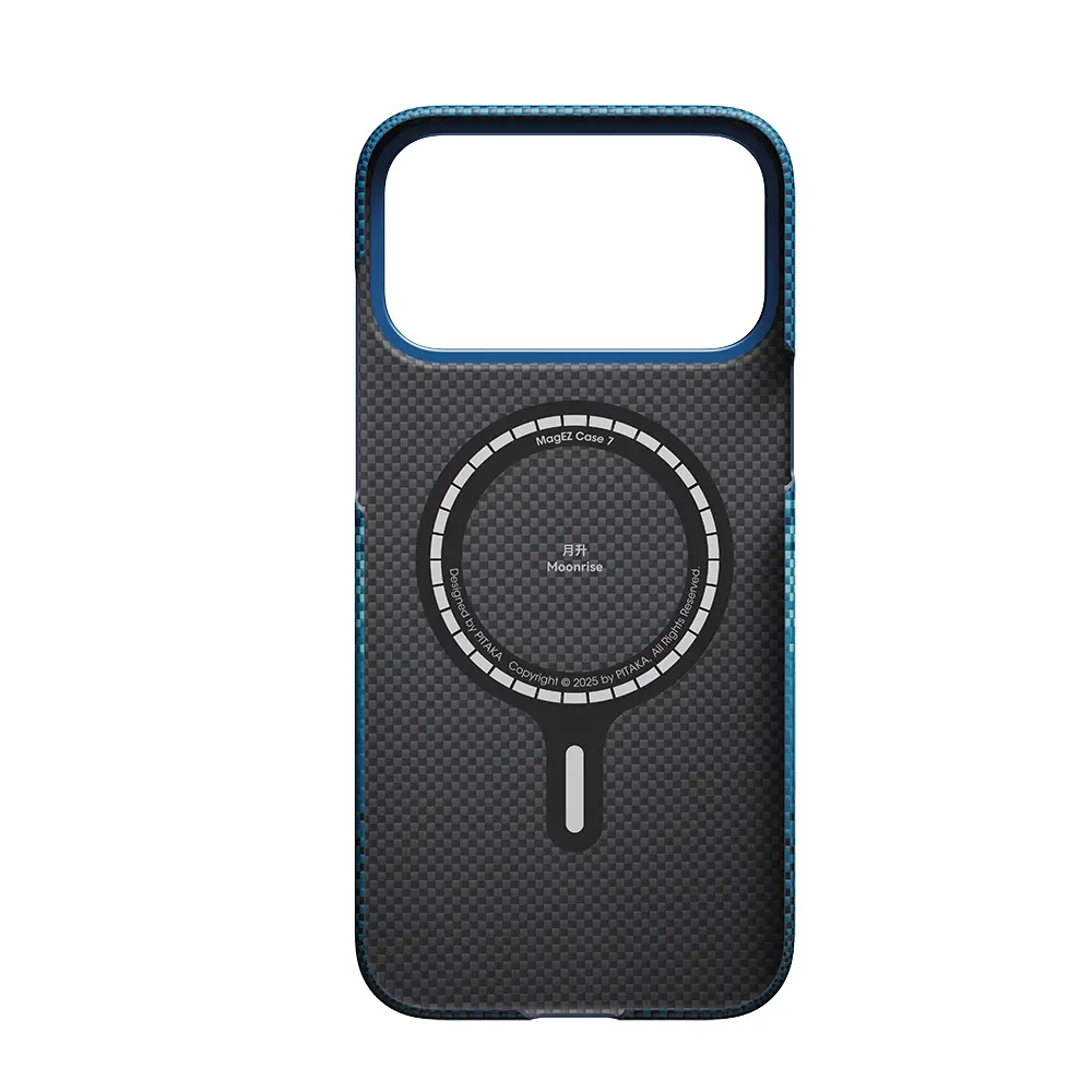 Apple iPhone 17 Pro Max Kılıf Magsafe Şarj Özellikli Aramid Karbon Fiber Pitaka Tactile Woven Starpeak Serisi Milky Way Galaxy Kapak