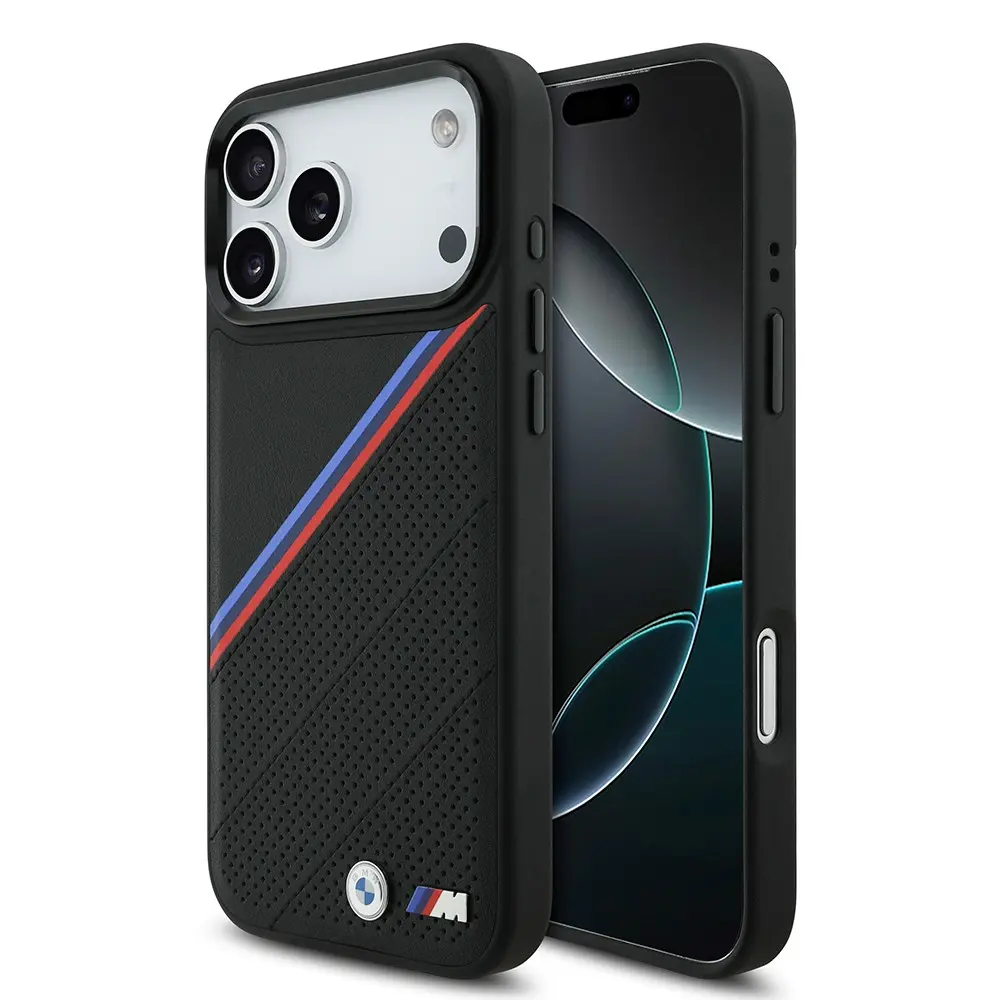 iPhone 17 Pro Max MagSafe Uyumlu Deri Kılıf - BMW M Logolu