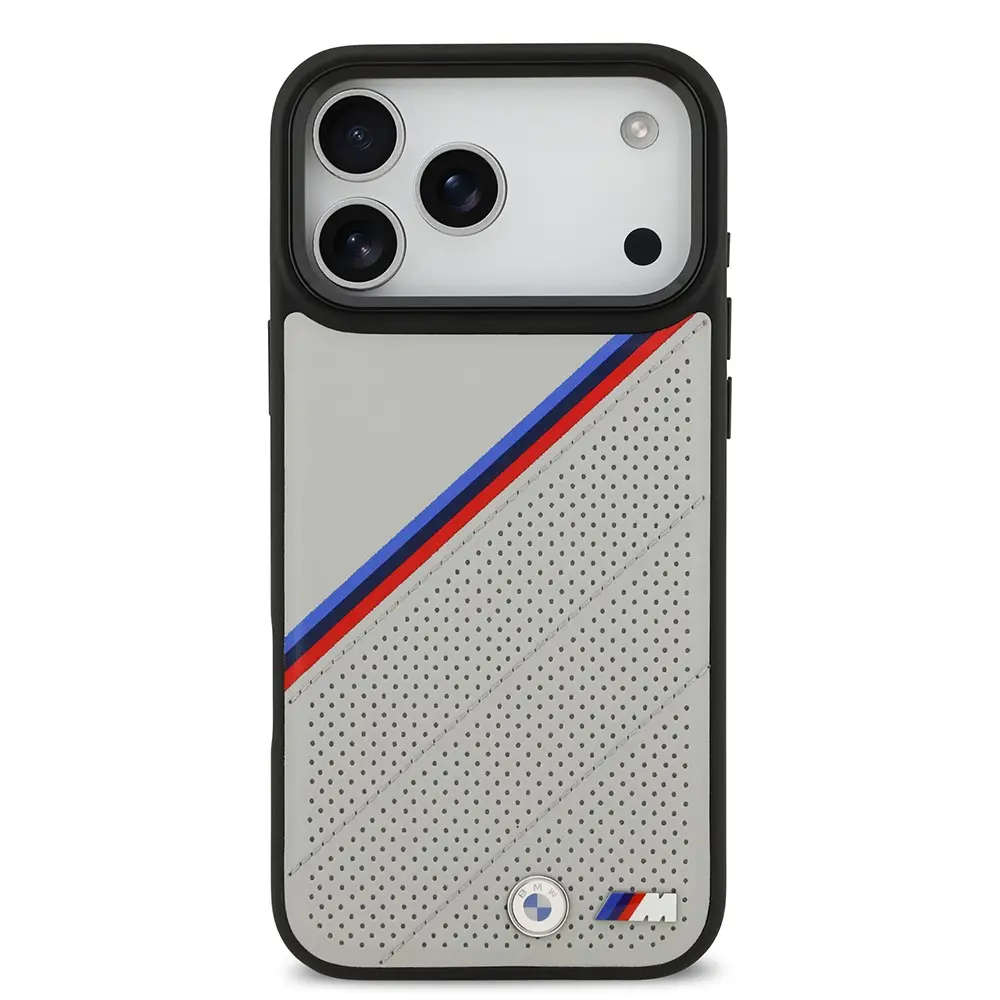 iPhone 17 Pro Max MagSafe Uyumlu Deri Kılıf - BMW M Logolu