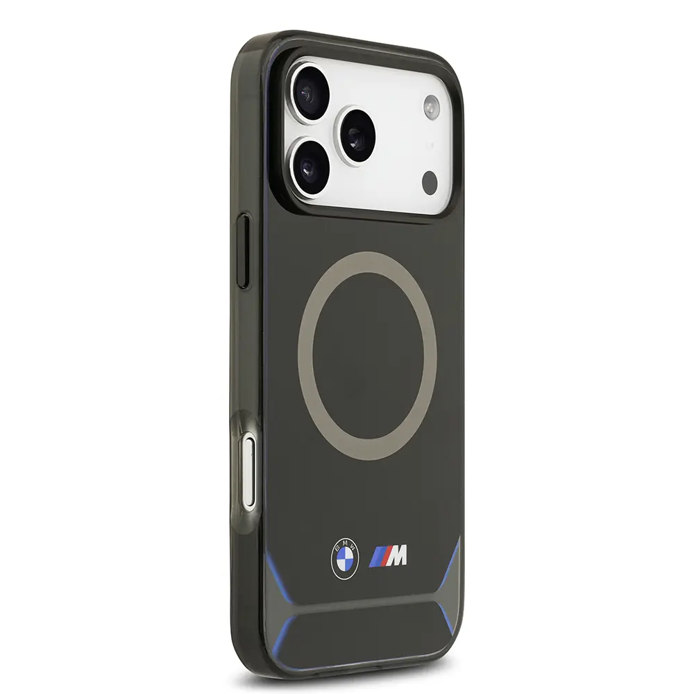 Apple iPhone 17 Pro Max Kılıf BMW Orjinal Lisanslı M-safe Şarj Özellikli Metal Buton Tasarımlı IML Baskılı M Dizayn Kapak