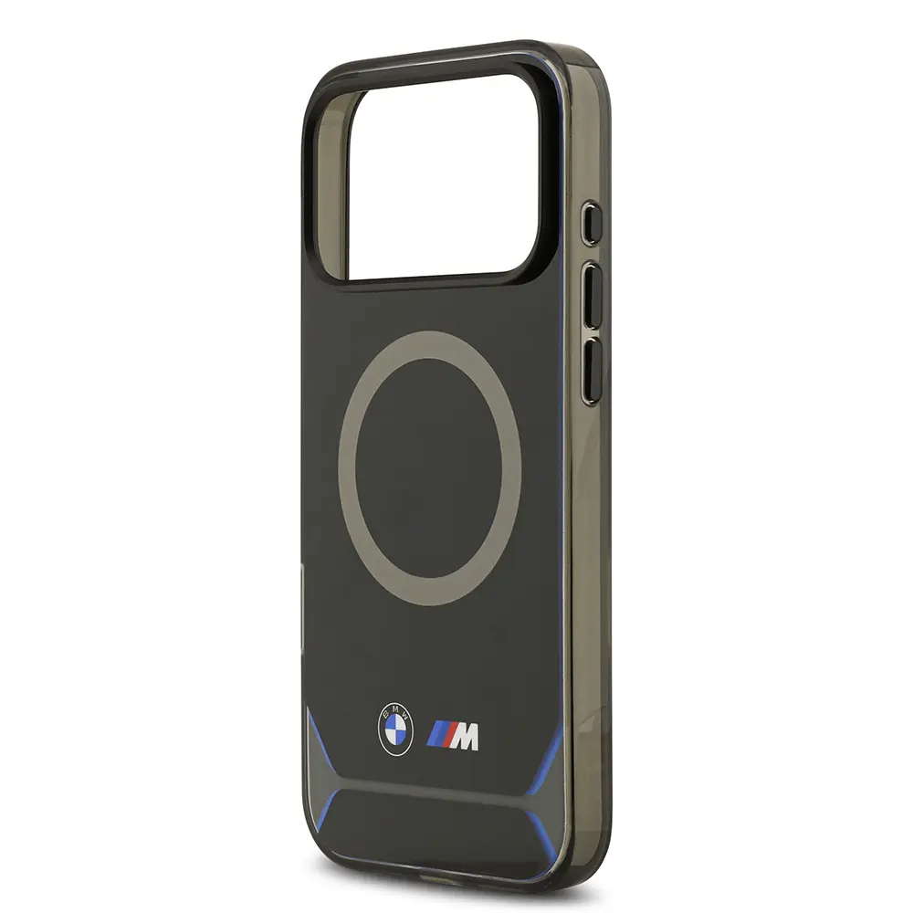 Apple iPhone 17 Pro Max Kılıf BMW Orjinal Lisanslı M-safe Şarj Özellikli Metal Buton Tasarımlı IML Baskılı M Dizayn Kapak