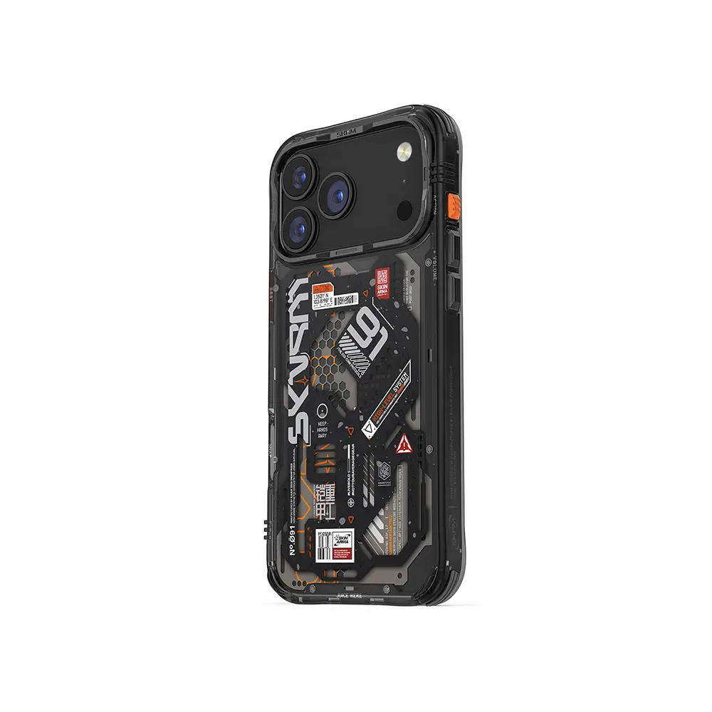 iPhone 17 Pro Max Desenli Şeffaf Airbag Tasarımlı Kılıf - Skinarma Spectra