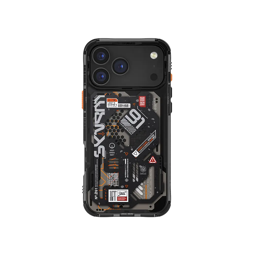 iPhone 17 Pro Max Desenli Şeffaf Airbag Tasarımlı Kılıf - Skinarma Spectra