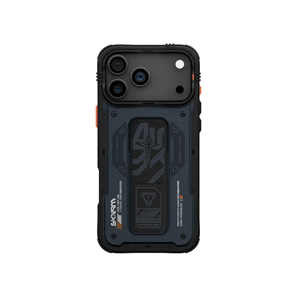 iPhone 17 Pro Max Desenli Airbag Tasarımlı Standlı Kılıf - Skinarma Aegis