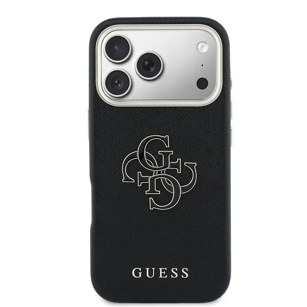 iPhone 17 Pro Max Kılıf, Metal Kamera Çerçeveli PU Deri - Guess 4G