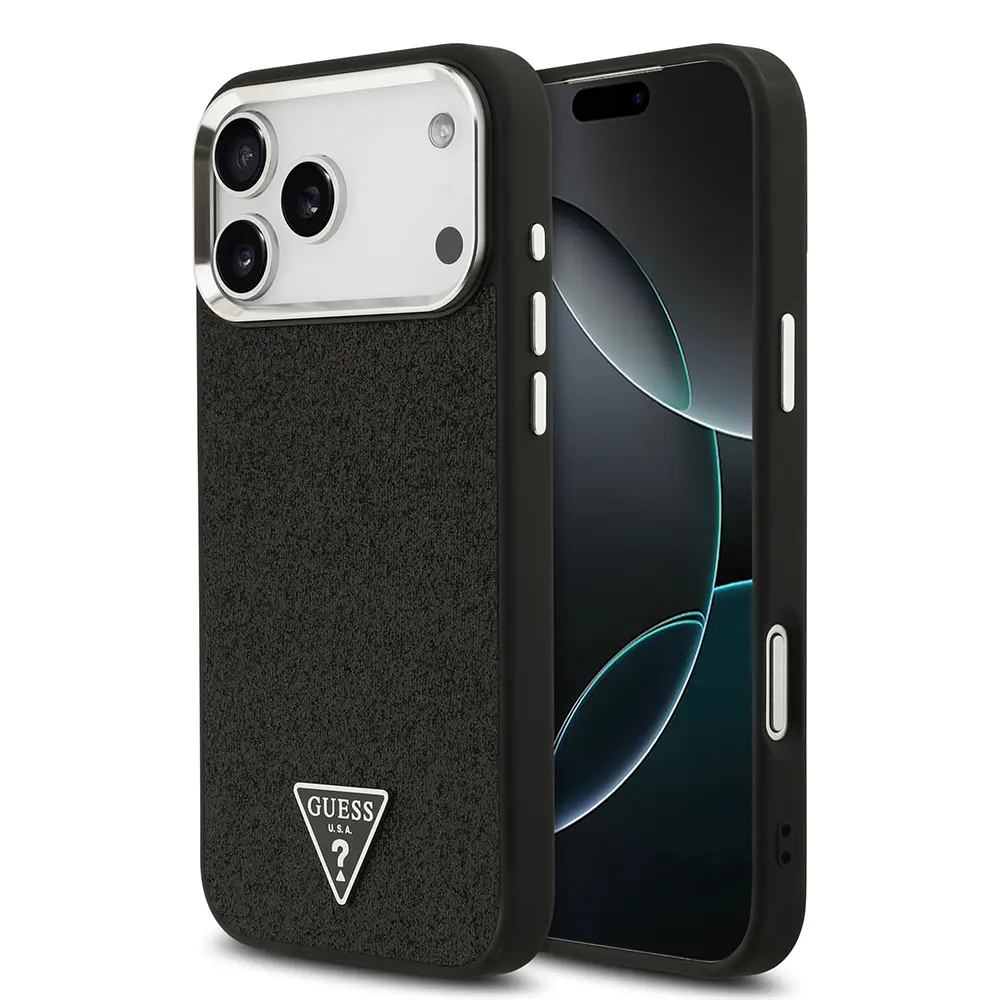 iPhone 17 Pro Max MagSafe Uyumlu Metal Kamera Çerçeveli Kılıf - Guess Glitter